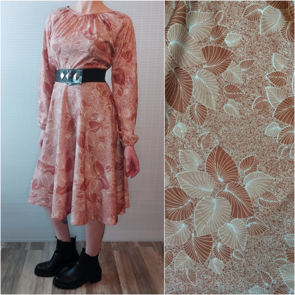 70s Vintage Sears Long Sleeve Dress Medium Large